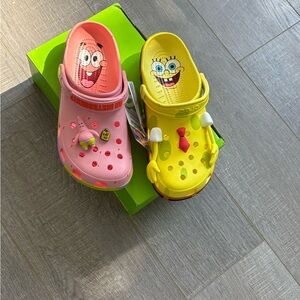Men's Cartoon Character Crocs - Pink and Yellow
